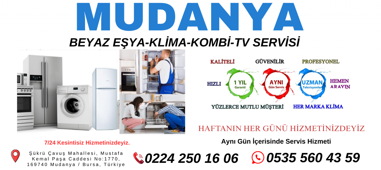 MUDANYA Beyaz Eşya Servisi